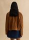 Regular fit brown genuine leather jacket with buttons_2