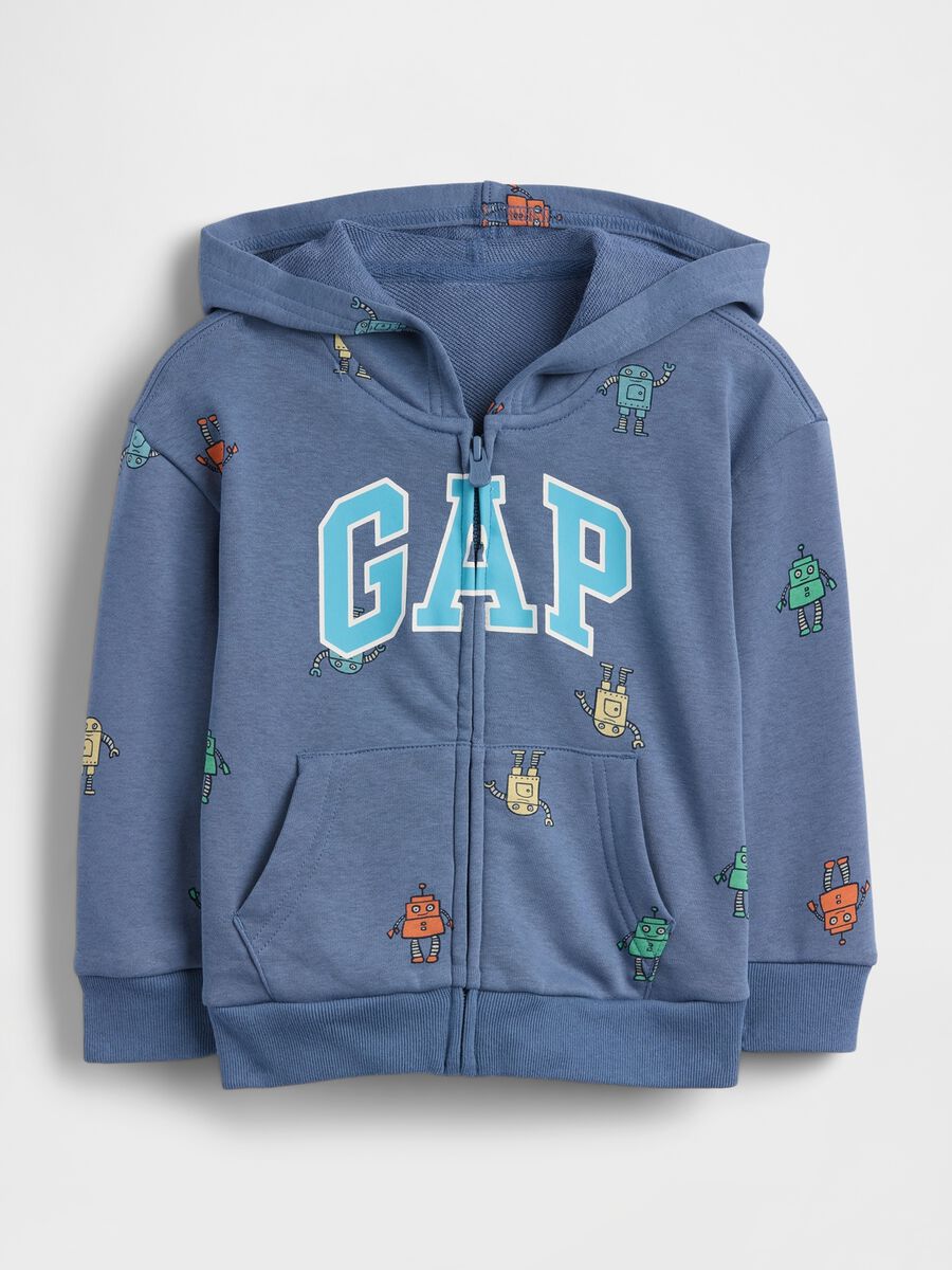 Cotton-blend zip-up hoodie_0