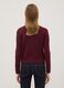 Red viscose-blend cardigan in plain knit_3