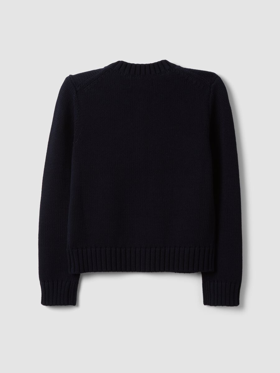 Navy pure cotton cardigan with buttons, regular fit_6