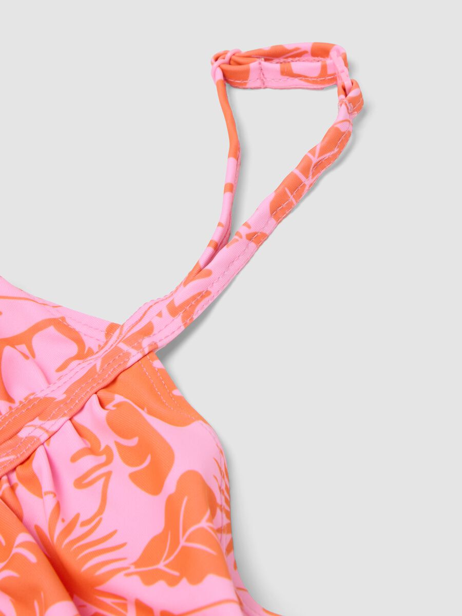 Girls&rsquo; pink tropical print stretch swimsuit_3