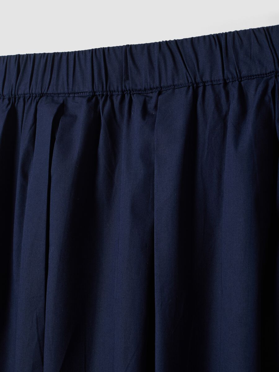 Blue pure cotton midi skirt_5