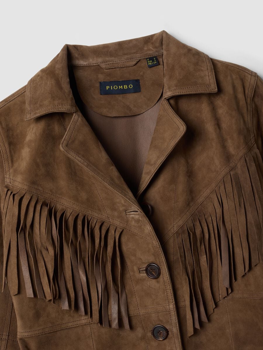 Brown fringed genuine leather jacket &ndash; regular fit_2