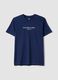 Blue slogan T-shirt in pure cotton, regular fit_4