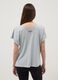Grey pure cotton T-shirt with regular fit and knot detail_3