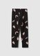 Girls' Black Stretch Cotton Skinny Fit Leggings with Prints_1