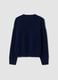 Maglia blu in viscosa elasticizzata girocollo jacquard_6