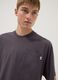 Grey pure cotton T-shirt with chest pocket, regular fit_2