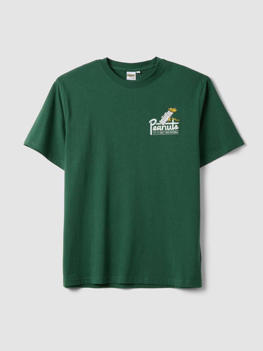 Green pure cotton Peanuts print T-shirt, relaxed fit_4