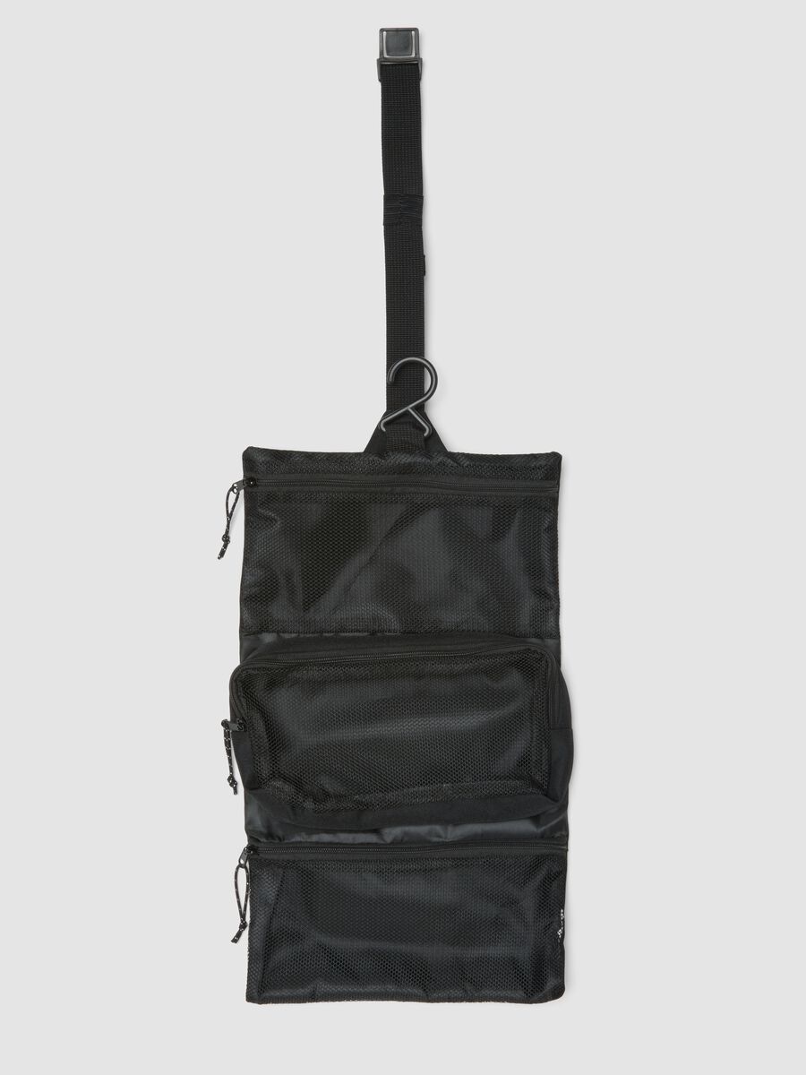 Borsa nera pieghevole multi scomparto con inserti_1