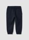 Blue jogger trousers in pure organic cotton with drawstring for baby boys_0