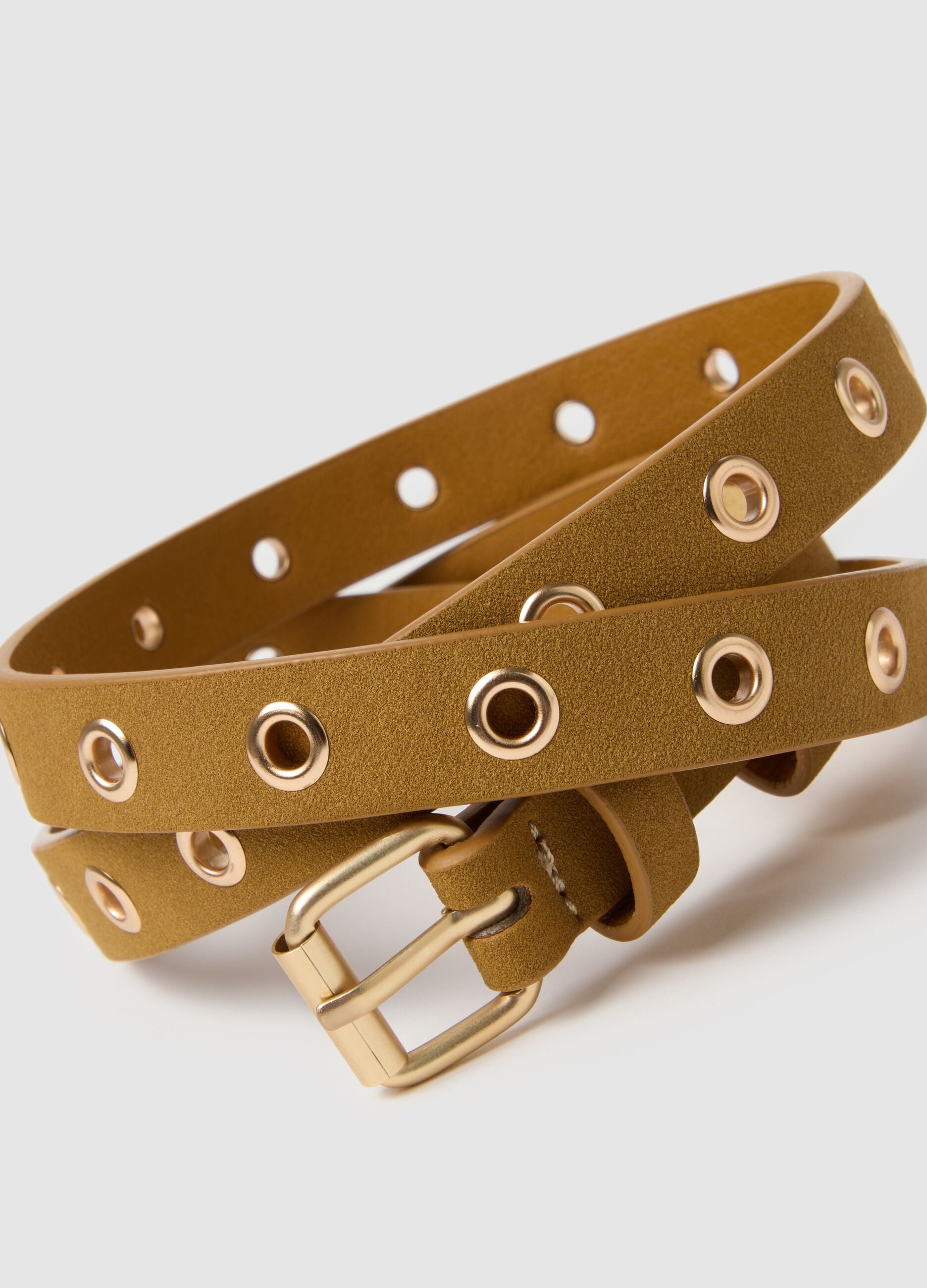 Brown belt with golden studs