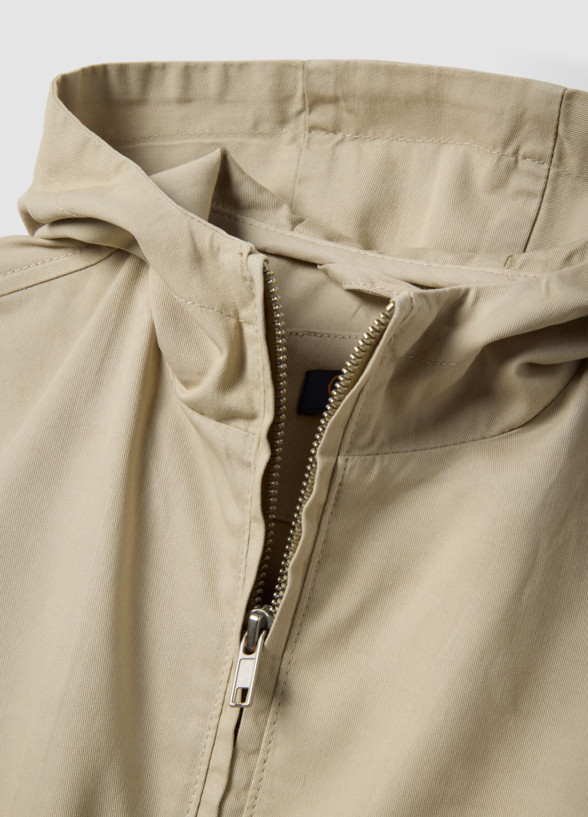 Boys' beige pure cotton jacket regular fit