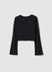 Girls&rsquo; black stretch-cotton slim-fit T-shirt with slogan_4