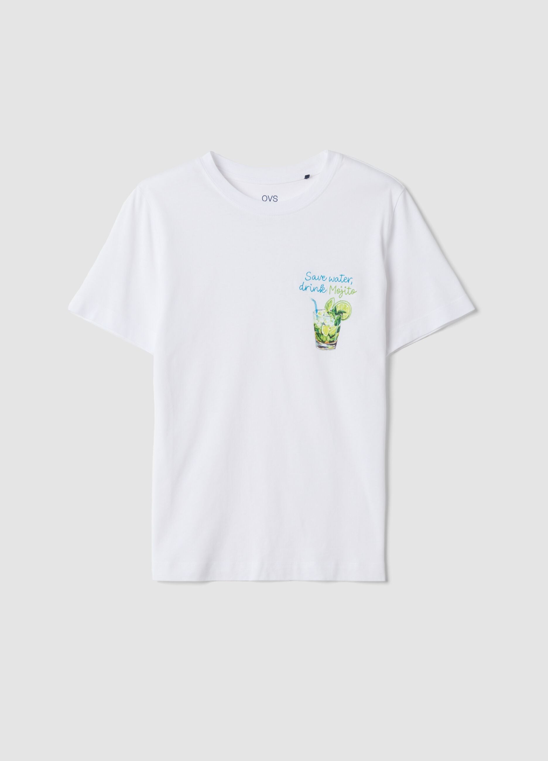 White pure cotton short-sleeve T-shirt