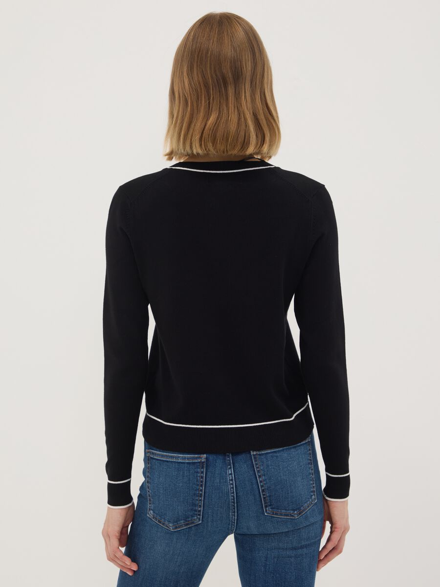 Black stretch viscose regular-fit cardigan_3