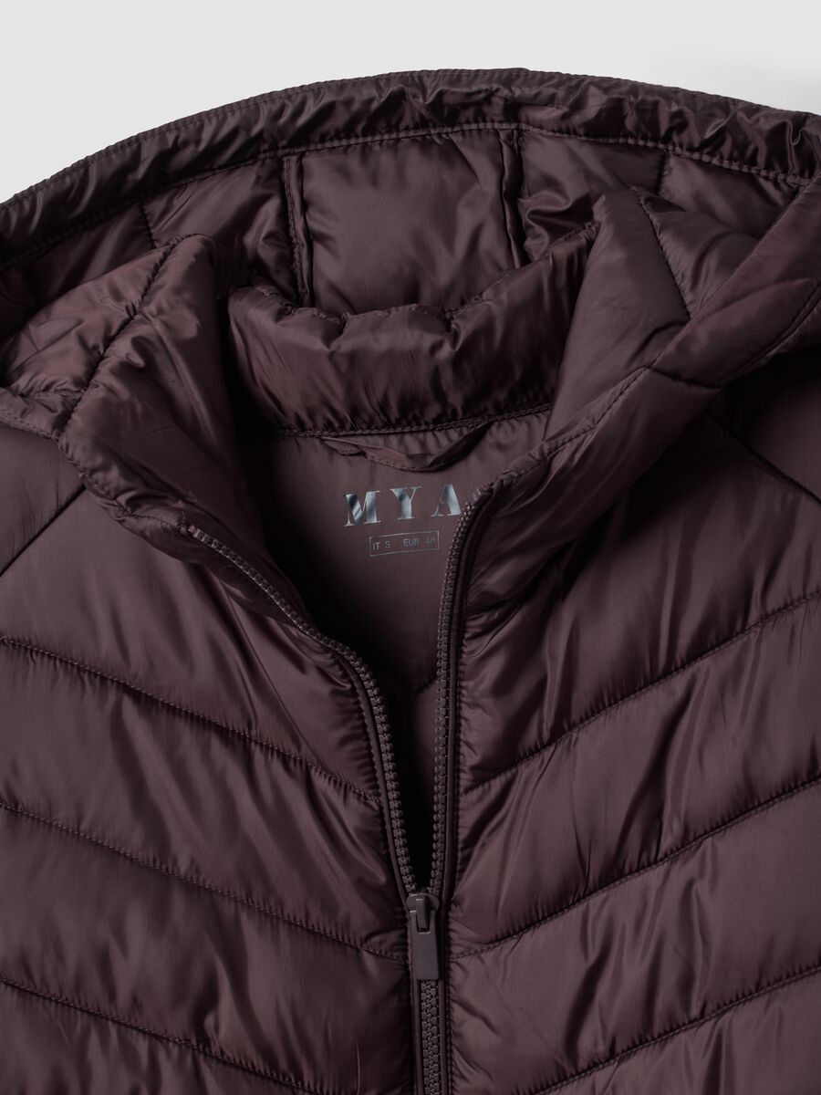Purple Ultralight quilted jacket with hood and zip, regular fit_2