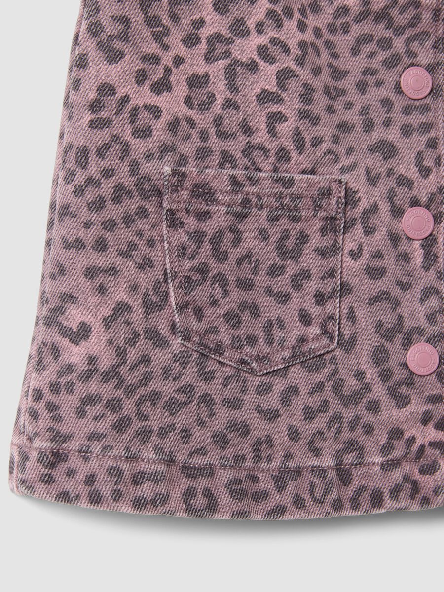 Pink wide-fit pure cotton animal print dress for baby girl_3