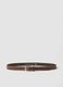 Brown genuine leather belt with metal buckle_0
