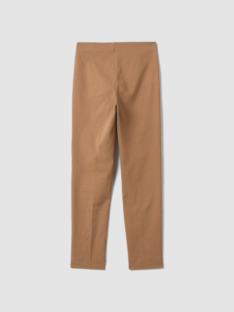 Brown stretch viscose slim-fit leggings_5