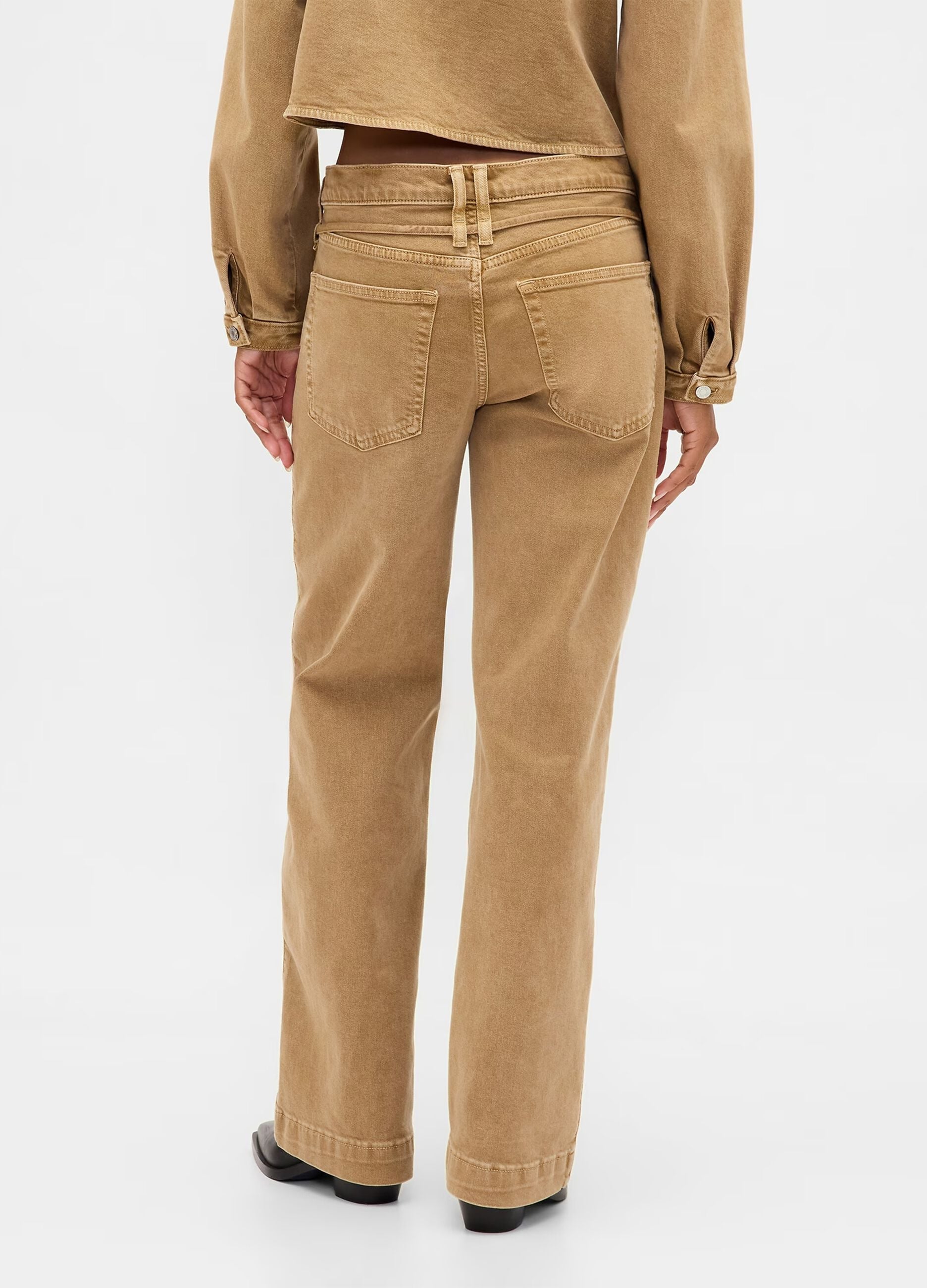 Beige Stretch Denim Trousers