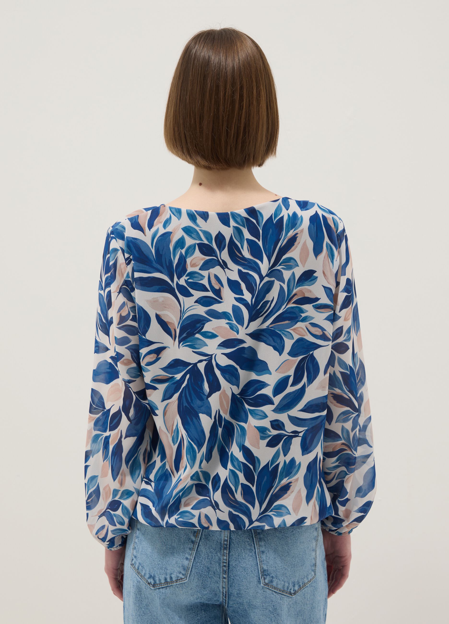 Multicolour Long Sleeve Regular Fit Top with Floral Pattern