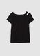 Black organic cotton T-shirt with cut-out shoulder_4