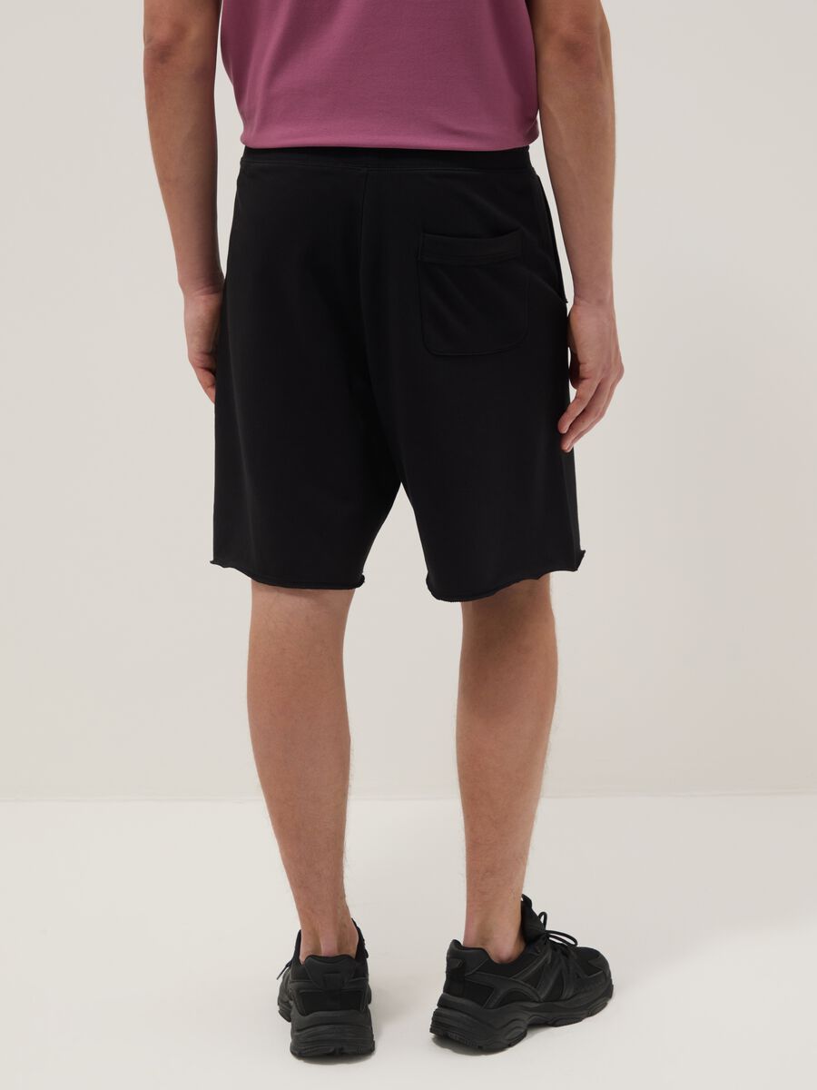 Black relaxed-fit cotton-blend shorts_2
