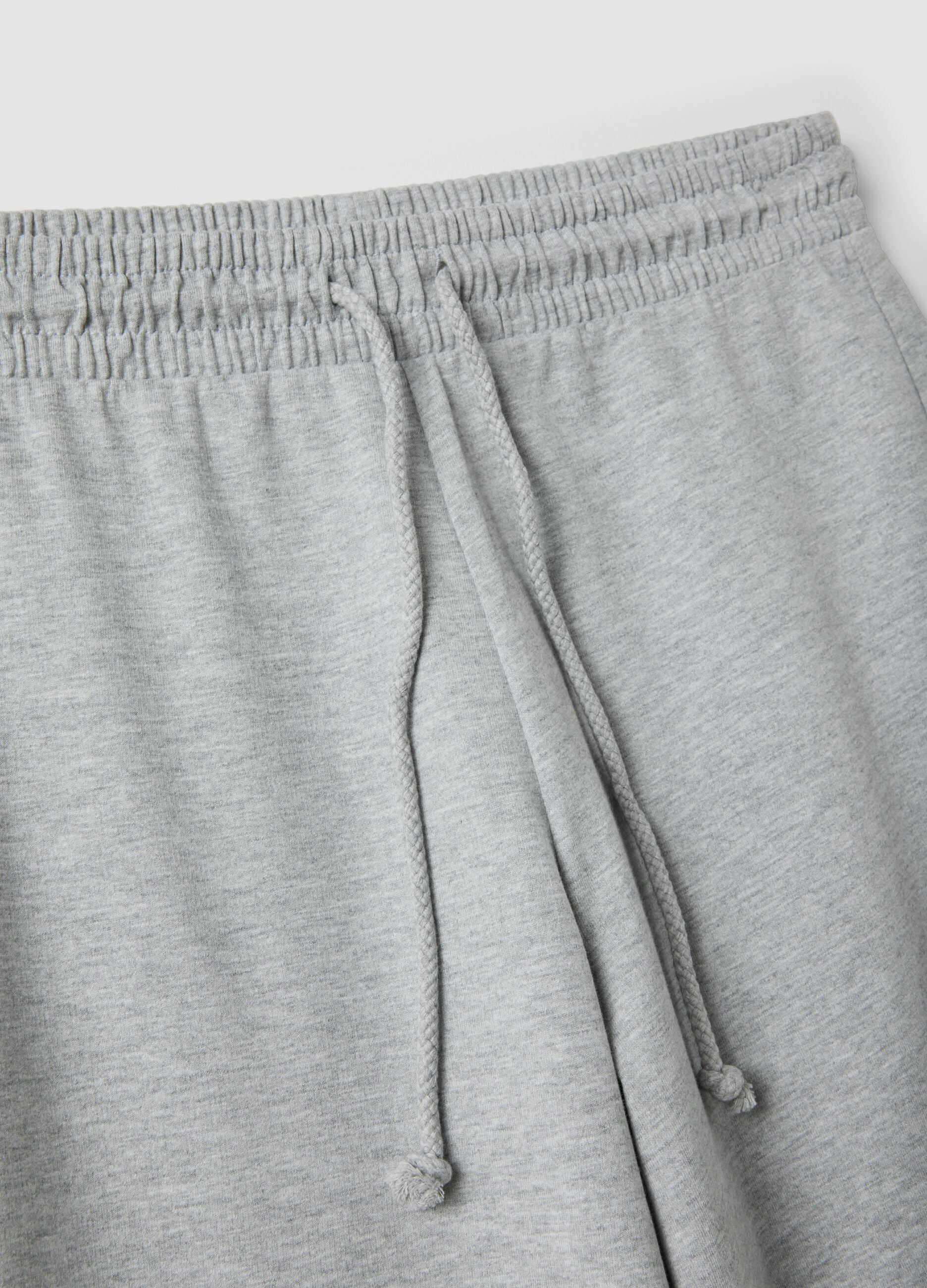Grey baggy-fit jogger trousers in pure cotton