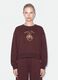 Brown cotton-blend sweatshirt with crew neck and teddy print_1