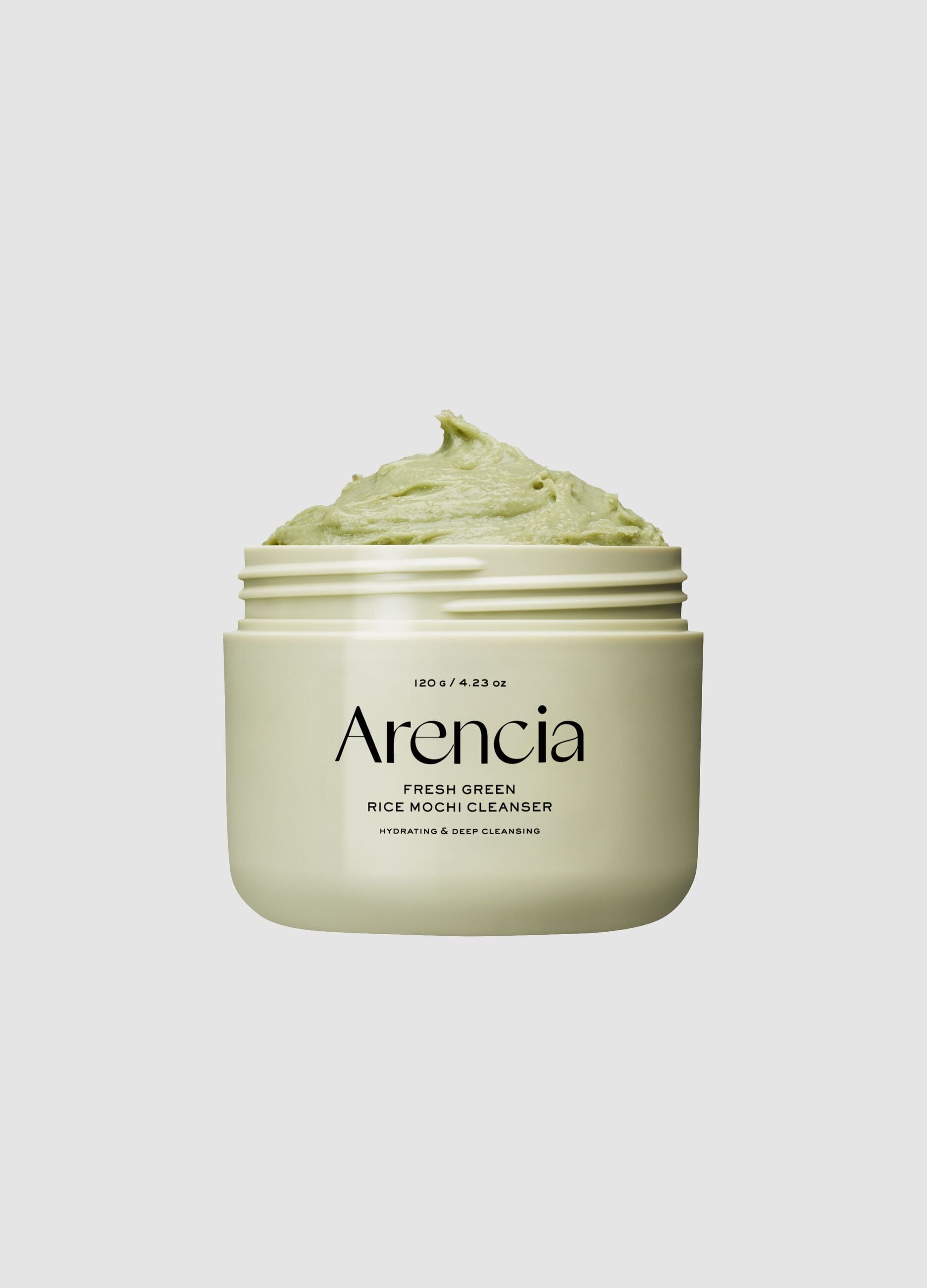 Gentle face cleanser with green rice and soft mochi-like texture