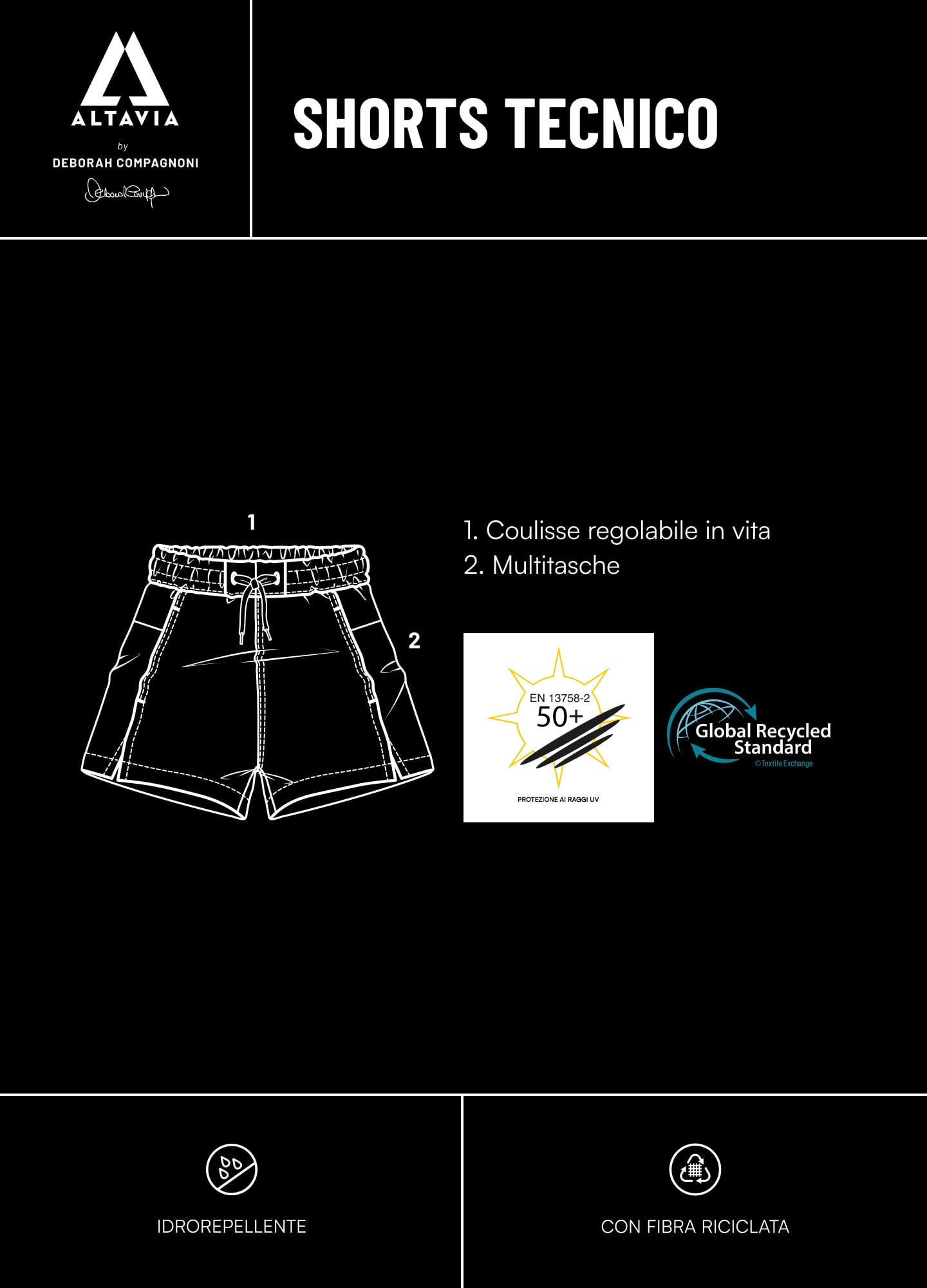 Technical Shorts ALTAVIA WITH DEBORAH COMPAGNONI
