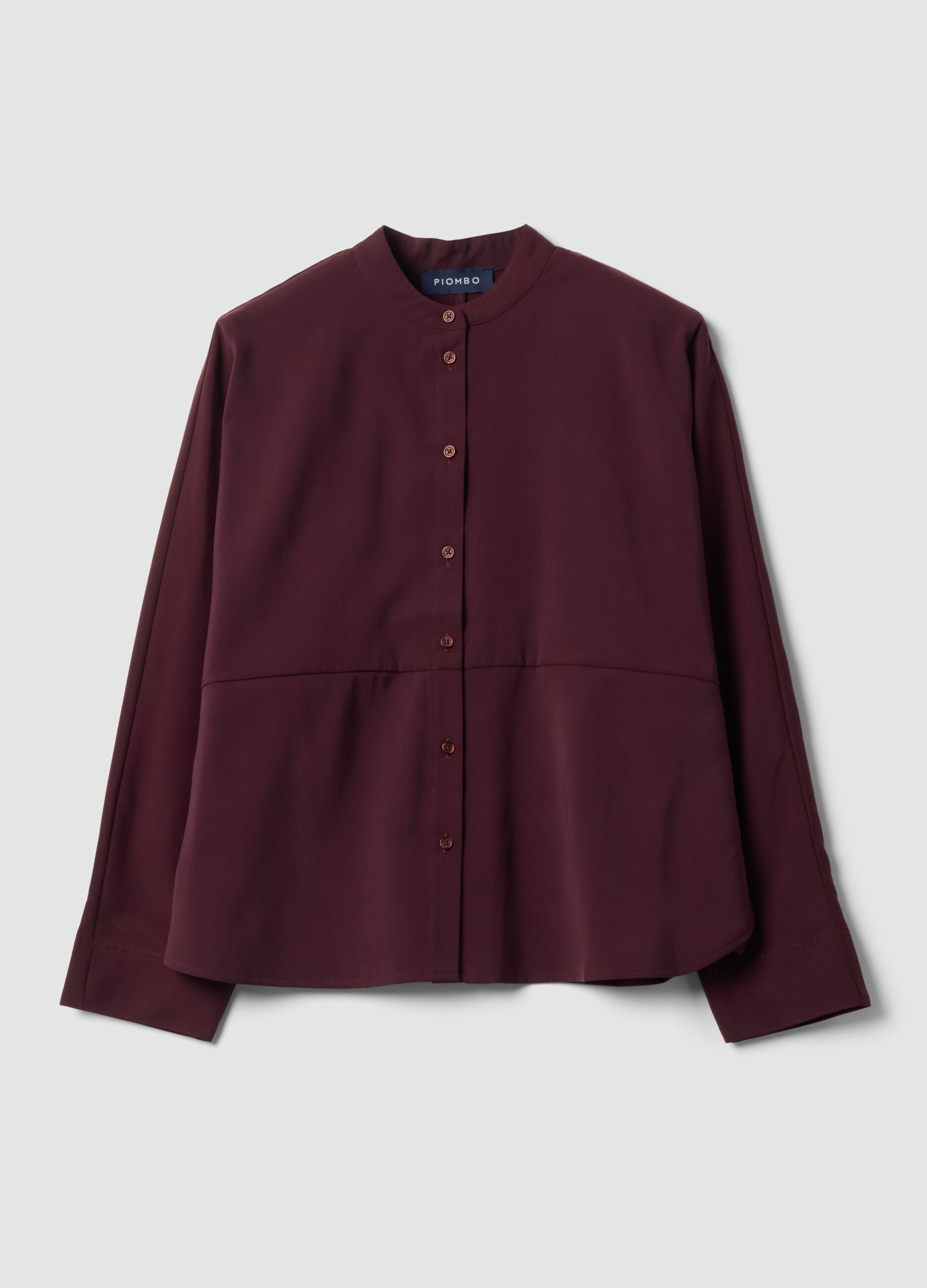 Red viscose-blend regular-fit long-sleeve shirt