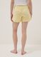 Yellow pure cotton pyjama shorts with lemon print and pink drawstring_2