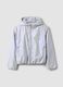 Grey hooded rain jacket with zip for girls_0