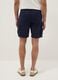 Blue regular-fit pure cotton cargo shorts_2
