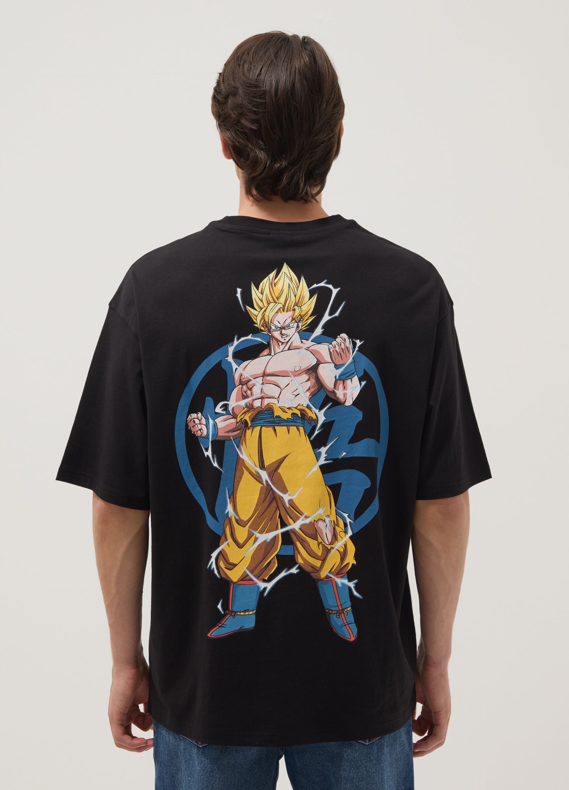 Black pure cotton T-shirt with Dragon Ball Z print