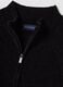 Black full-zip cardigan with collar, regular fit_5