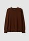 Brown pure wool crew-neck jumper with oversized fit_4