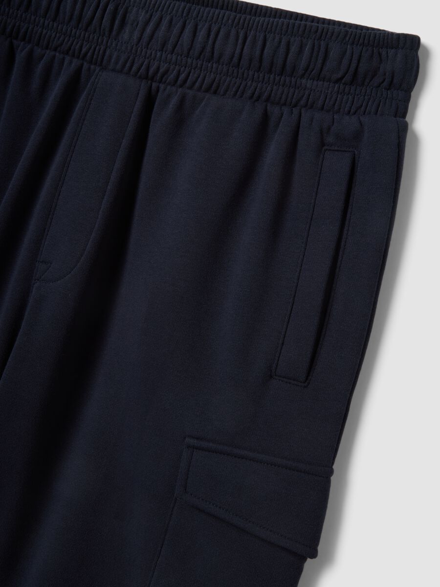 Blue cotton-blend cargo-pocket Bermuda shorts &ndash; relaxed fit_5