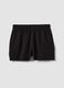 Black cotton-blend shorts with elasticated waistband, regular fit_4