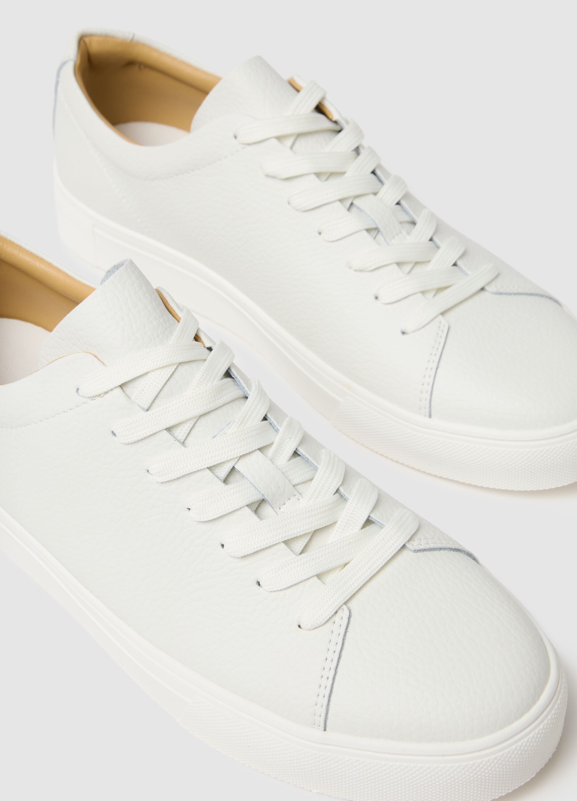 White genuine leather sneakers