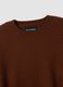 Brown pure wool crew-neck jumper with oversized fit_5
