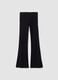 Black flared leggings in stretch cotton_3