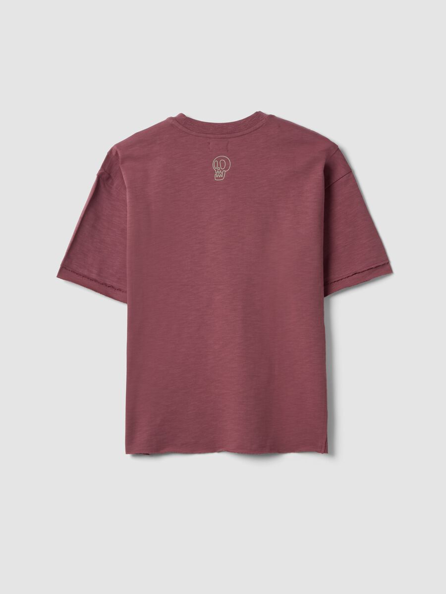 T-shirt rossa in puro cotone a maniche corte per ragazzo over fit_4
