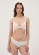Pink padded triangle bra in stretch fabric_1