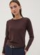 Brown viscose-blend crew-neck top_2