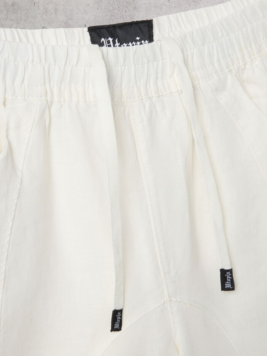 100% Linen Shorts White_6