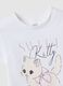 White pure cotton t-shirt regular fit with print for girls_2
