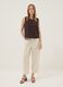 Brown regular-fit top in viscose, cotton and linen blend_1